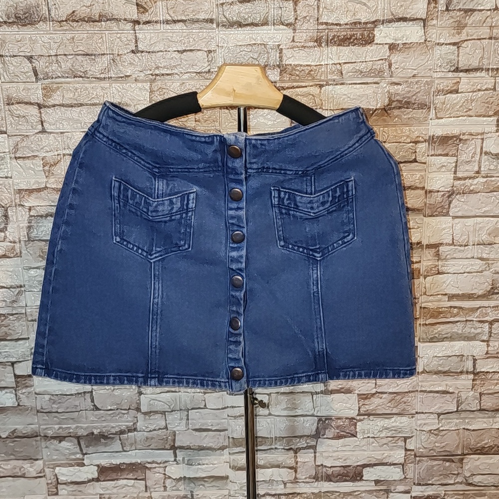 Kendall & Kylie Denim Button-Front Skirt